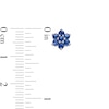 Blue Lab-Created Sapphire Flower Stud Earrings in 10K White Gold