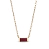 Baguette Ruby Solitaire Necklace in 10K Gold