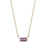 Thumbnail Image 1 of Baguette Amethyst Solitaire Necklace in 10K Gold