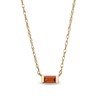 Baguette Garnet Solitaire Necklace in 10K Gold