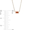 Baguette Garnet Solitaire Necklace in 10K Gold