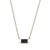 Thumbnail Image 1 of Baguette Blue Sapphire Solitaire Necklace in 10K Gold