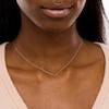 Thumbnail Image 2 of Baguette Blue Sapphire Solitaire Necklace in 10K Gold