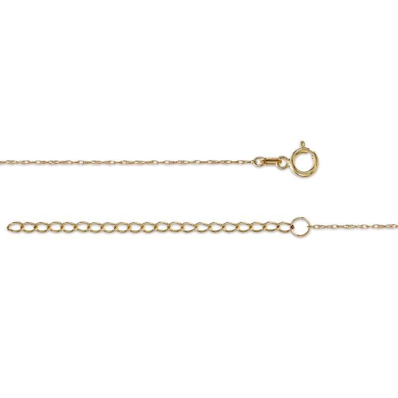 Main Image 3 of Baguette Blue Sapphire Solitaire Necklace in 10K Gold