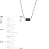 Thumbnail Image 4 of Baguette Blue Sapphire Solitaire Necklace in 10K Gold