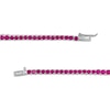 Thumbnail Image 3 of Lab-Created Ruby Graduated Tennis Necklace in Sterling Silver