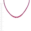 Thumbnail Image 4 of Lab-Created Ruby Graduated Tennis Necklace in Sterling Silver