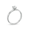 Thumbnail Image 2 of 0.37 CT. Certified Oval Diamond Solitaire Engagement Ring in 14K White Gold (I/I1)
