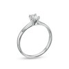 Thumbnail Image 2 of 0.37 CT. Certified Oval Diamond Solitaire Engagement Ring in 14K White Gold (I/I1)