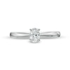 Thumbnail Image 3 of 0.37 CT. Certified Oval Diamond Solitaire Engagement Ring in 14K White Gold (I/I1)