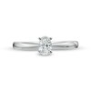 Thumbnail Image 3 of 0.37 CT. Certified Oval Diamond Solitaire Engagement Ring in 14K White Gold (I/I1)