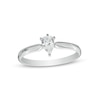 Thumbnail Image 0 of 0.37 CT. Certified Pear-Shaped Diamond Solitaire Engagement Ring in 14K White Gold (I/I1)