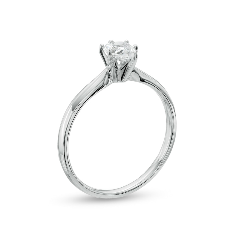 0.50 CT. Certified Pear-Shaped Diamond Solitaire Engagement Ring in 14K White Gold (I/I1)