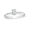 Thumbnail Image 0 of 0.50 CT. Certified Oval Diamond Solitaire Engagement Ring in 14K White Gold (I/I1)