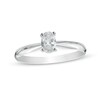 Thumbnail Image 0 of 0.50 CT. Certified Oval Diamond Solitaire Engagement Ring in 14K White Gold (I/I1)