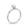 Thumbnail Image 2 of 0.50 CT. Certified Oval Diamond Solitaire Engagement Ring in 14K White Gold (I/I1)