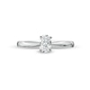 Thumbnail Image 3 of 0.50 CT. Certified Oval Diamond Solitaire Engagement Ring in 14K White Gold (I/I1)