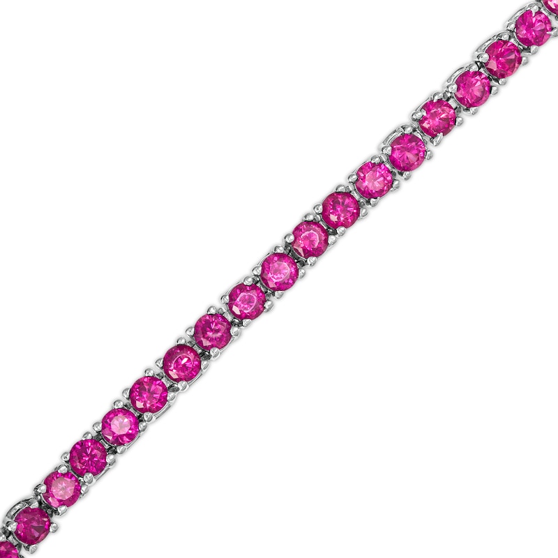 Lab-Created Ruby Tennis Bracelet in Sterling Silver - 7.25"|Peoples Jewellers