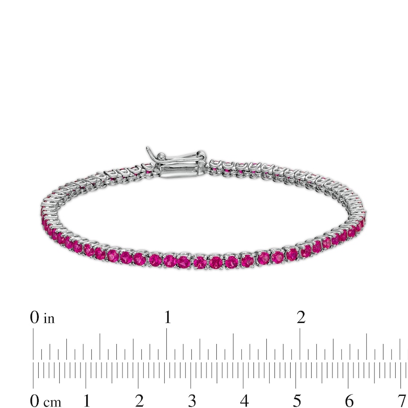 Lab-Created Ruby Tennis Bracelet in Sterling Silver - 7.25"