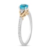 Thumbnail Image 2 of Enchanted Disney Jasmine Swiss Blue Topaz and 0.085 CT. T.W. Diamond Ring in Sterling Silver and 10K Gold