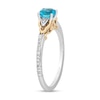 Thumbnail Image 1 of Enchanted Disney Jasmine Swiss Blue Topaz and 0.085 CT. T.W. Diamond Ring in Sterling Silver and 10K Gold