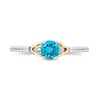 Thumbnail Image 3 of Enchanted Disney Jasmine Swiss Blue Topaz and 0.085 CT. T.W. Diamond Ring in Sterling Silver and 10K Gold