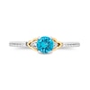 Thumbnail Image 4 of Enchanted Disney Jasmine Swiss Blue Topaz and 0.085 CT. T.W. Diamond Ring in Sterling Silver and 10K Gold