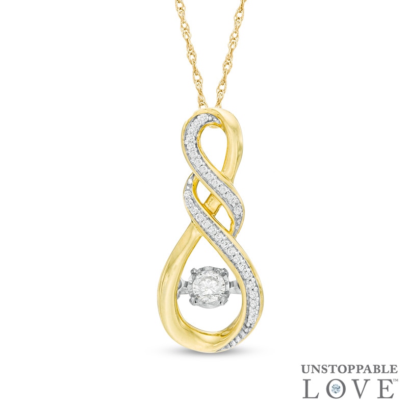 Unstoppable Love™ 0.20 CT. T.W. Diamond Cascading Infinity Pendant in 10K Gold