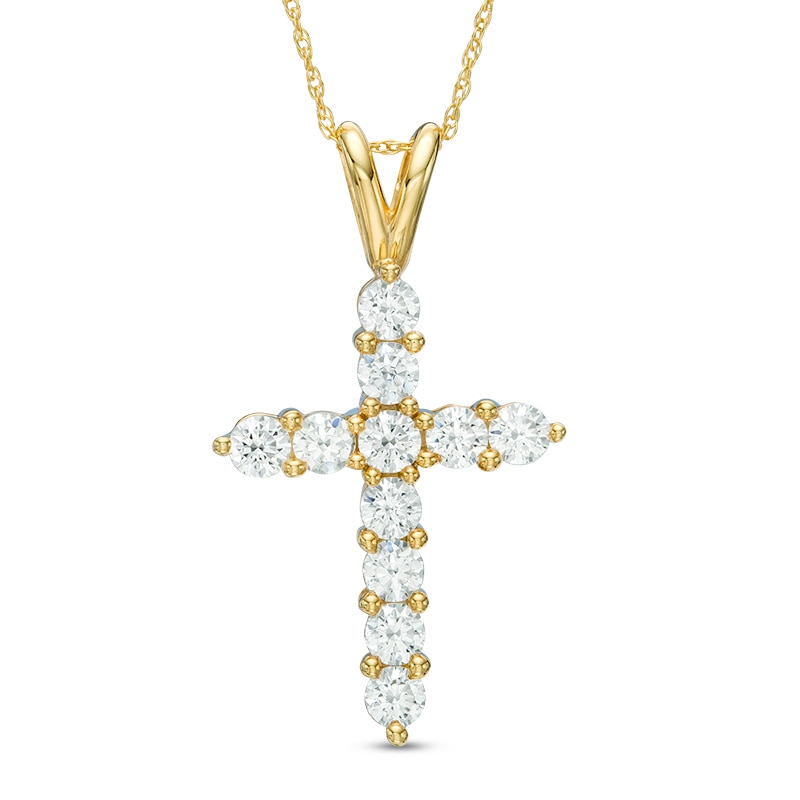 1.20 CT. T.W. Diamond Cross Pendant in 14K Gold