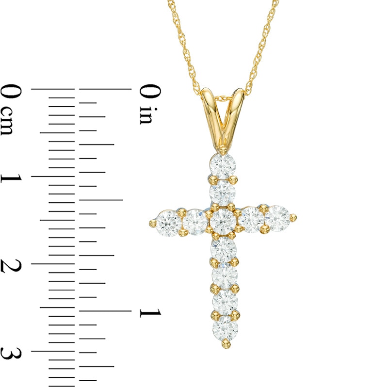 1.20 CT. T.W. Diamond Cross Pendant in 14K Gold