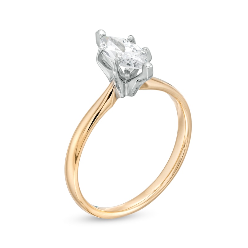 Main Image 3 of 1.00 CT. Certified Marquise Diamond Solitaire Engagement Ring in 14K Gold (I/I1)