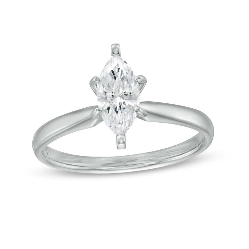 1.00 CT. Certified Marquise Diamond Solitaire Engagement Ring in 14K White Gold (I/I1)