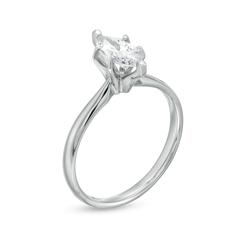 1.00 CT. Certified Marquise Diamond Solitaire Engagement Ring in 14K White Gold (I/I1)