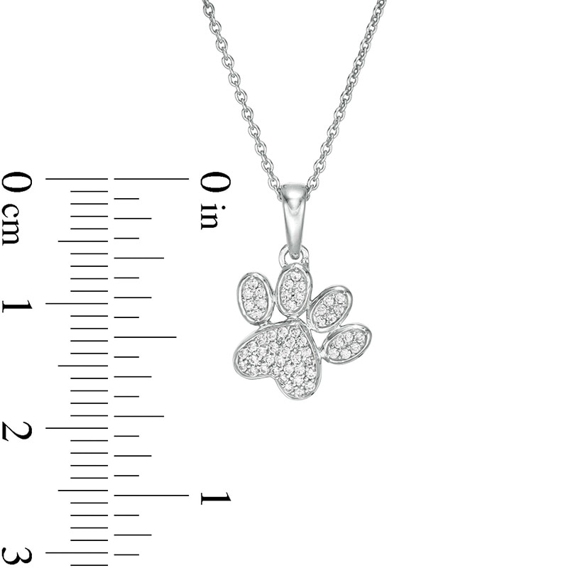 0.116 CT. T.W. Diamond Tilted Paw Print Pendant in 10K Gold