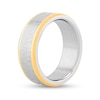 Thumbnail Image 3 of Men's 8.0mm Multi-Finish Lord's Prayer Comfort-Fit Engravable Wedding Band in Stainless Steel and Yellow IP (1 Line)