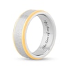 Thumbnail Image 4 of Men's 8.0mm Multi-Finish Lord's Prayer Comfort-Fit Engravable Wedding Band in Stainless Steel and Yellow IP (1 Line)