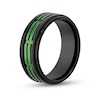 Thumbnail Image 3 of Men's 8.0mm Double Row Rectangle Pattern Comfort-Fit Wedding Band in Stainless Steel with Black and Green IP (1 Line)