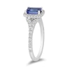 Thumbnail Image 1 of Enchanted Disney Ariel Blue Tanzanite and 0.37 CT. T.W. Diamond Frame Split Shank Engagement Ring in 14K White Gold