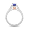 Thumbnail Image 2 of Enchanted Disney Ariel Blue Tanzanite and 0.37 CT. T.W. Diamond Frame Split Shank Engagement Ring in 14K White Gold