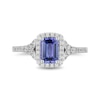 Thumbnail Image 3 of Enchanted Disney Ariel Blue Tanzanite and 0.37 CT. T.W. Diamond Frame Split Shank Engagement Ring in 14K White Gold