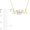 Thumbnail Image 3 of 7.0-7.5mm Freshwater Cultured Pearl "MOM" Necklace in 10K Gold-17"