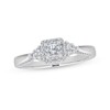 Thumbnail Image 1 of 0.45 CT. T.W. Princess-Cut Diamond Frame Tri-Sides Engagement Ring in 14K White Gold