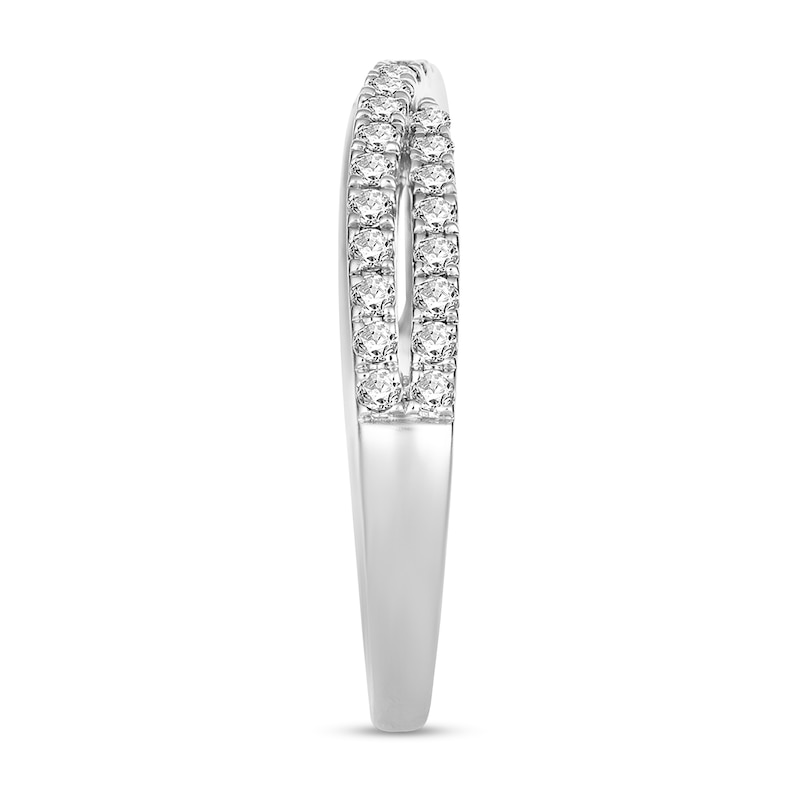 0.37 CT. T.W. Diamond Crossover Anniversary Band in 14K White Gold