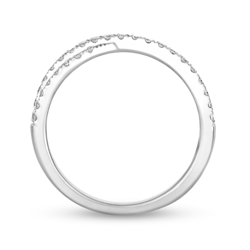 0.37 CT. T.W. Diamond Crossover Anniversary Band in 14K White Gold