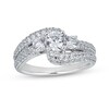 Thumbnail Image 1 of 1.45 CT. T.W. Diamond Three Stone Bypass Engagement Ring in 14K White Gold
