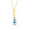 Thumbnail Image 1 of Oval Aquamarine and Diamond Accent Quartet Split Bail Pendant in 14K Gold
