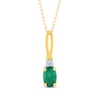 Thumbnail Image 1 of Oval Emerald and Diamond Accent Quartet Split Bail Pendant in 14K Gold