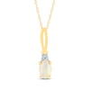 Thumbnail Image 0 of Oval Opal and Diamond Accent Quartet Split Bail Pendant in 14K Gold