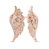 Thumbnail Image 1 of 0.25 CT. T.W. Diamond Angel Wings Stud Earrings in 14K Rose Gold