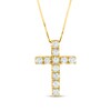 Thumbnail Image 0 of 0.55 CT. T.W. Diamond Cross Pendant in 14K Gold